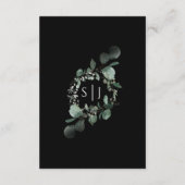 Carte D'accompagnement Décor vert moderne noir Détails du Mariage (Dos)