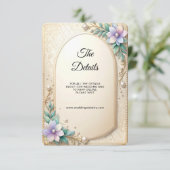 Carte D'accompagnement Decorative Floral Frame Detail Enclosure (Debout devant)