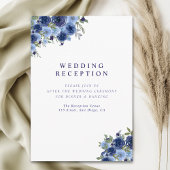 Carte D'accompagnement Deep Blue Boho Florals – Rustic Wedding