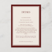 Carte D'accompagnement Deep Burgundy Formal Modern Classic Estate Wedding (Devant)