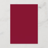 Carte D'accompagnement Deep Burgundy Script Wedding Details (Dos)