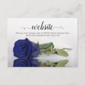 Carte D'accompagnement Deep Navy Blue Rose Elegant Wedding Website (Devant)
