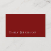 Carte D'accompagnement Deep Red Plain Elegant Professional Modern (Devant)