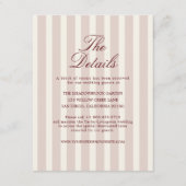 Carte D'accompagnement Deep Wine Old Money Striped Details Card (Devant)