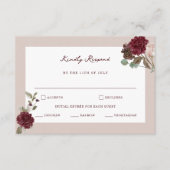 Carte D'accompagnement Deep Wine Old Money Wedding RSVP Card (Devant)
