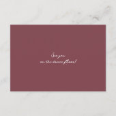 Carte D'accompagnement Deep Wine Old Money Wedding RSVP Card (Dos)