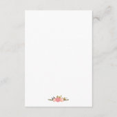 Carte D'accompagnement Deer Antler Floral Wedding Réception Direction (Dos)