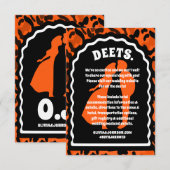 Carte D'accompagnement Deets Modern Orange Empreinte de léopard (Devant / Derrière)