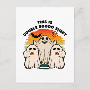 Carte D'accompagnement Déguisement Halloween Fantôme Drôle Boo