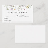 Carte D'accompagnement Délicat Fleur sauvage Violet Devine Combien De Bai (Devant / Derrière)