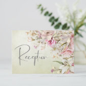 Carte D'accompagnement Délicat Rose rose vif moderne & Lily Green (Debout devant)