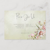 Carte D'accompagnement Délicat Rose rose vif moderne & Lily Green (Dos)