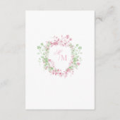 Carte D'accompagnement Delicate French Flora Crest Wedding (Dos)