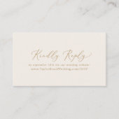 Carte D'accompagnement Delicate Gold and Cream Mariage Website RSVP (Devant)