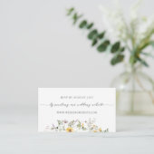 Carte D'accompagnement Delicate Mariage Fleur sauvage Jaune RSVP en ligne (Debout devant)