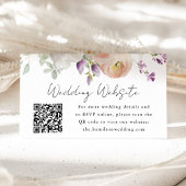 Carte D'accompagnement Delicate Spring Floral Mariage Website QR Code