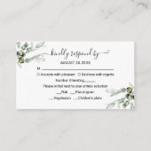 Carte D'accompagnement Delicate Verdure Eucalyptus Mariage RSVP (Devant)