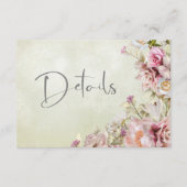 Carte D'accompagnement Delicine moderne rose pâle Rose Lily Green Détails (Devant)