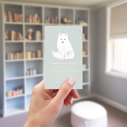 Carte D'accompagnement Demande de Baby shower Blue Winter Fox Arctic
