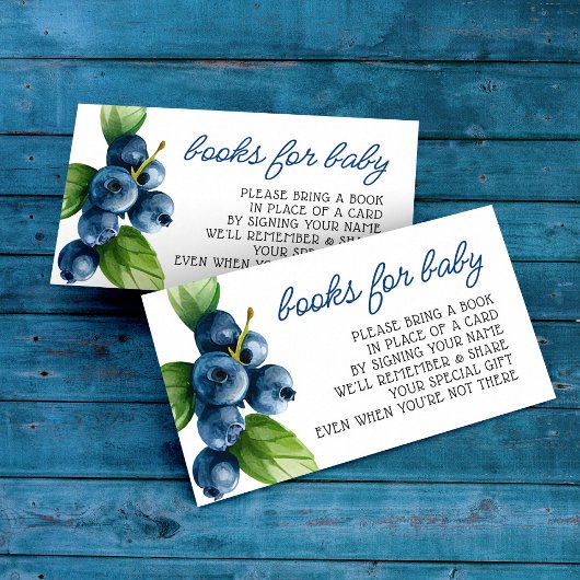 Carte D'accompagnement Demande de Baby shower Blueberry