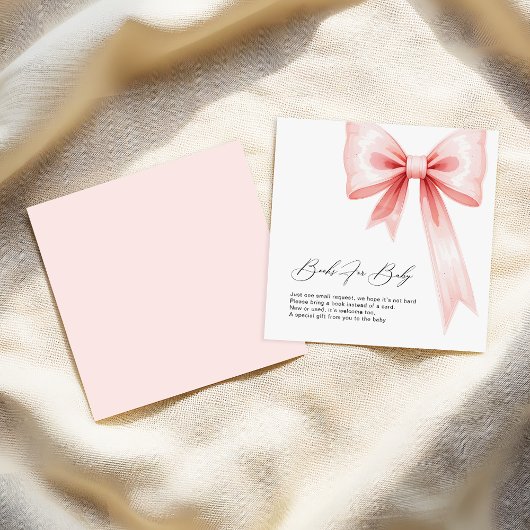 Carte D'accompagnement Demande de Baby shower Bow Rose Blush