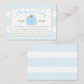 Carte D'accompagnement Demande de Baby shower Citrouille bleu (Devant / Derrière)