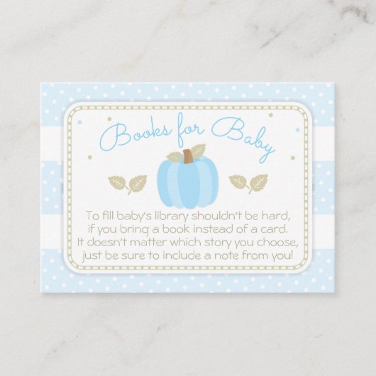 Carte D'accompagnement Demande de Baby shower Citrouille bleu (Devant)