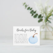 Carte D'accompagnement Demande de Baby shower Citrouille bleu automne (Debout devant)