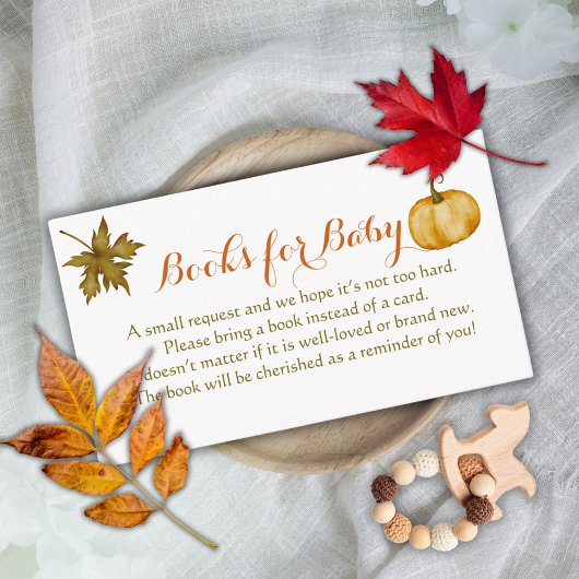 Carte D'accompagnement Demande de Baby shower d'automne Citrouille