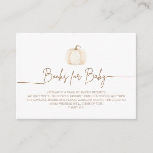 Carte D'accompagnement Demande de Baby shower d'automne un peu Citrouille