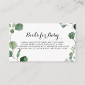 Carte D'accompagnement Demande de Baby shower de calligraphie Eucalyptus (Devant)