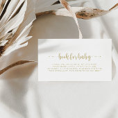 Carte D'accompagnement Demande de Baby shower de calligraphie or