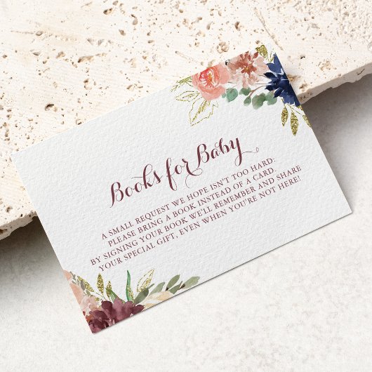 Carte D'accompagnement Demande de Baby shower de calligraphie or rustique