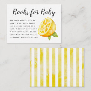 Carte D'accompagnement Demande de Baby shower de citron jaune