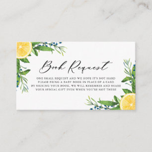 Carte D'accompagnement Demande de Baby shower de citrons et baies bleues