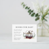 Carte D'accompagnement Demande de Baby shower de Citrouille Gold Blanc (Debout devant)