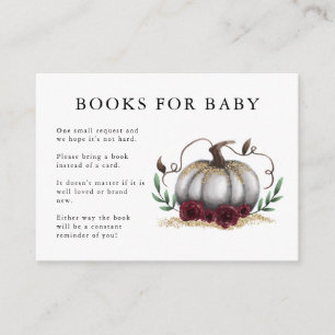 Carte D'accompagnement Demande de Baby shower de Citrouille Gold Blanc