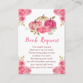 Carte D'accompagnement Demande de Baby shower de Citrouilles floraux rose (Devant)