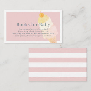 Carte D'accompagnement Demande de Baby shower de crème glacée rose