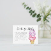 Carte D'accompagnement Demande de Baby shower de crème glacée rose doux (Debout devant)