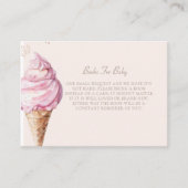 Carte D'accompagnement Demande de Baby shower de crème glacée rose mignon (Devant)
