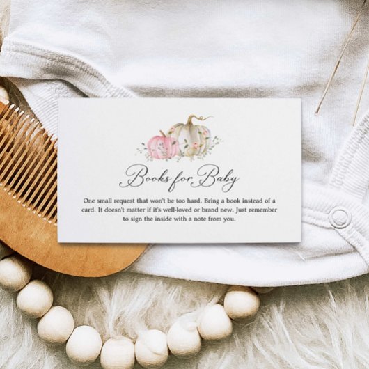 Carte D'accompagnement Demande de Baby shower de  de fille Citrouille ros