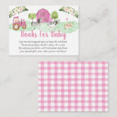 Carte D'accompagnement Demande de Baby shower de ferme rose (Devant / Derrière)