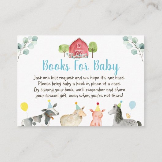 Carte D'accompagnement Demande de Baby shower de ferme verte (Devant)