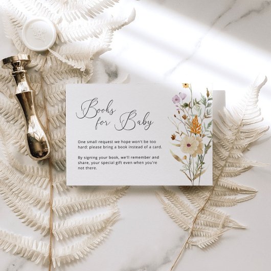 Carte D'accompagnement Demande de Baby shower de Fleur sauvage Boho
