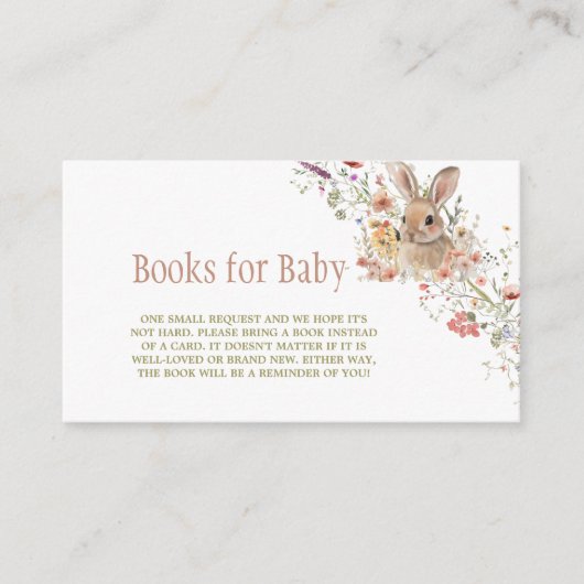 Carte D'accompagnement Demande de Baby shower de Fleur sauvage Bunny de P (Devant)