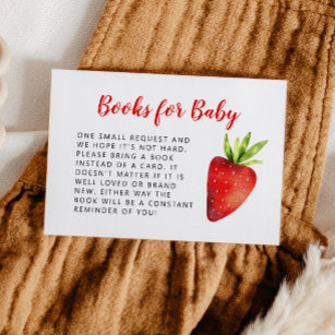 Carte D'accompagnement Demande de Baby shower de fraise sucrée