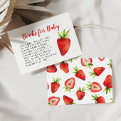 Carte D'accompagnement Demande de Baby shower de fraise sucrée