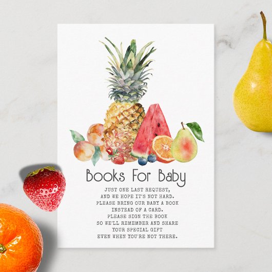 Carte D'accompagnement Demande de Baby shower de fruits