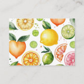 Carte D'accompagnement Demande de Baby shower de fruits d'agrumes (Dos)